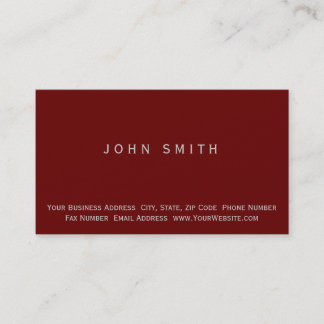 Carte de visite simple rouge moderne