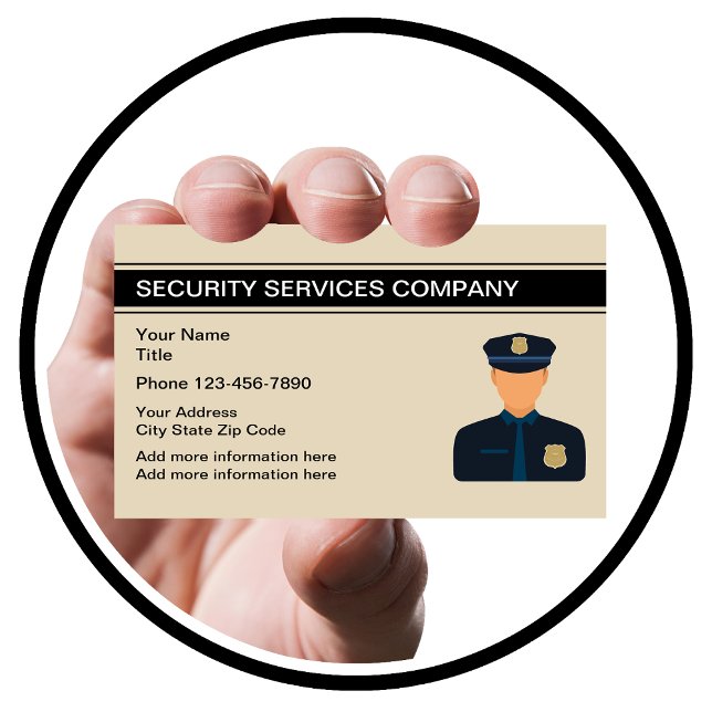 Carte de visite simple Security Guard (Créateur téléchargé)