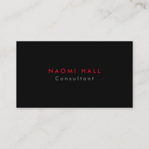 Carte De Visite Simple simple clair élégant noir rouge minimaliste