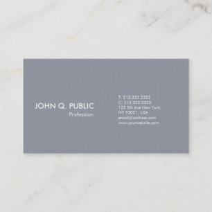 Carte De Visite Simple, simple, élégant, gris moderne et profess