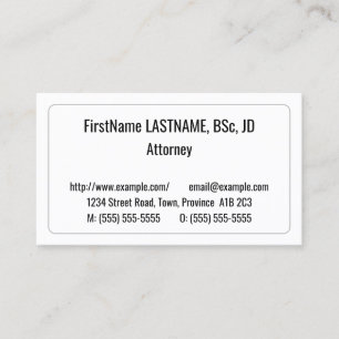 Carte de visite simple, simple et simple