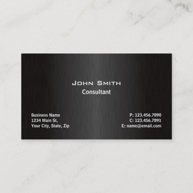 Carte De Visite Simple simple noir moderne élégant professionnel (Devant)