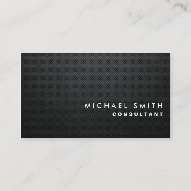Carte De Visite Simple simple noir moderne élégant professionnel (Devant)