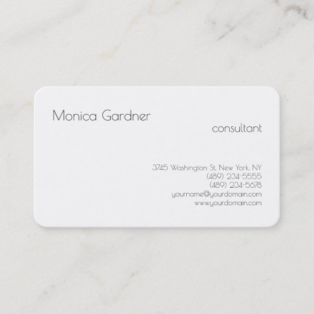 Carte De Visite Simple simple tendance Créatif Moderne Blanc (Devant)