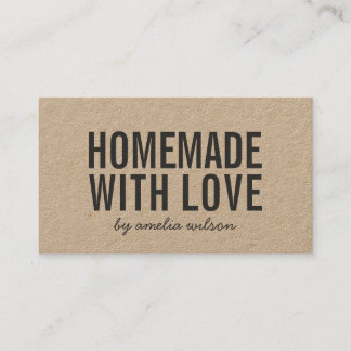Carte De Visite Simple Stylish Rustic Homemade with Love Kraft