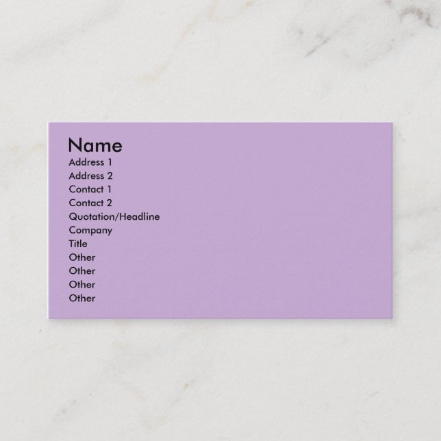 Carte De Visite Simple surface violette brute gracieuse (Devant)