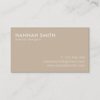 Carte De Visite Simple Tan Moderne Minimaliste