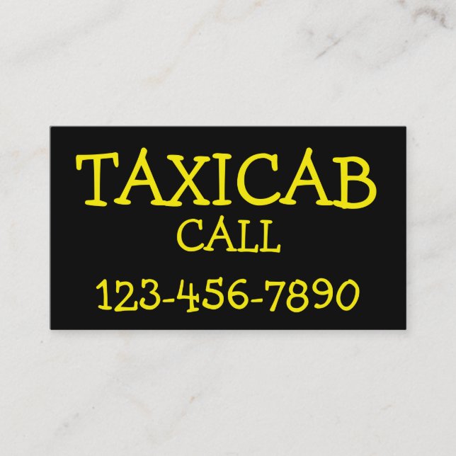 Carte De Visite Simple Taxi Bold (Devant)