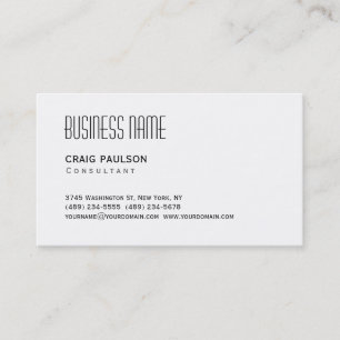 Carte de visite simple tendance noir blanc