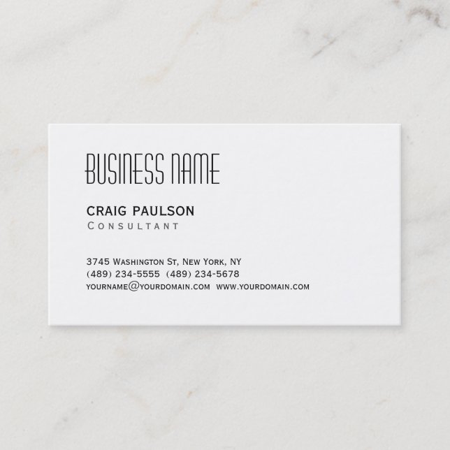 Carte de visite simple tendance noir blanc (Devant)