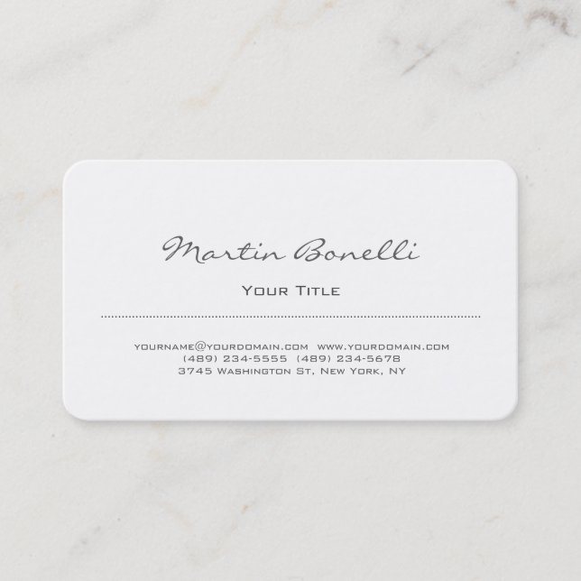 Carte de visite simple tendance noir et blanc (Devant)