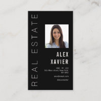 simple text black real estate business card