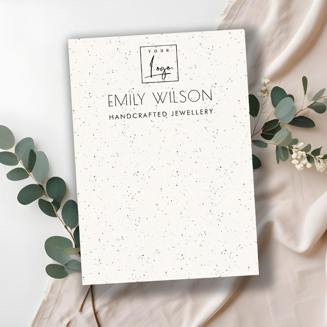 CARTE DE VISITE SIMPLE TEXTURE CÉRAMIQUE BLANCHE REGARDER AFFICHER (Créateur téléchargé)