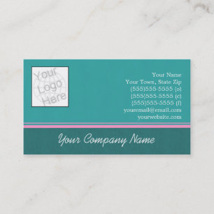 Carte De Visite Simple turquoise et rose