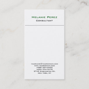 Carte De Visite Simple vert blanc moderne