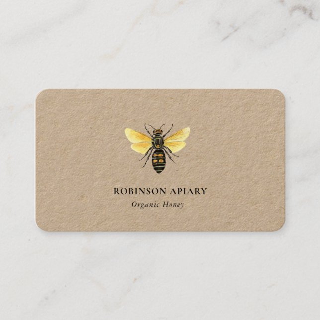 Carte de visite simple vintage de rucher (Devant)