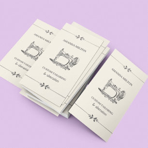 Carte De Visite Simple Vintage élégant Seamtress Mode couture