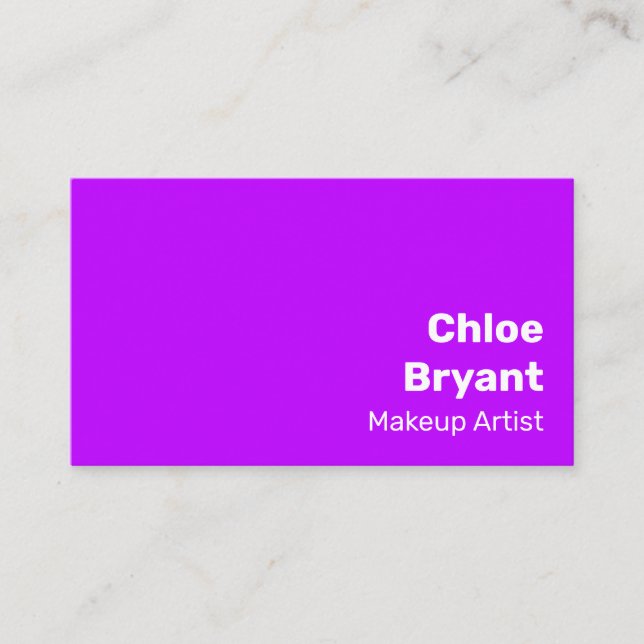Carte De Visite Simple Violet Clair Gras Moderne Vibrant (Devant)