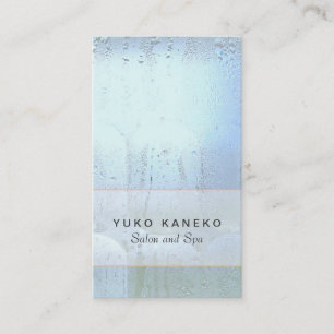 Carte De Visite Simple Wet Blue Glass Beauty Salon and Spa