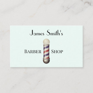 Carte De Visite Simple White Barbers Pole Barbershop Business Card