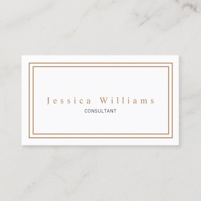 Carte De Visite Simple White et Gold Elegant Professionnel (Devant)