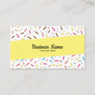 Carte De Visite Simple Yellow Sprinkings Frosting Ice Cream Shop