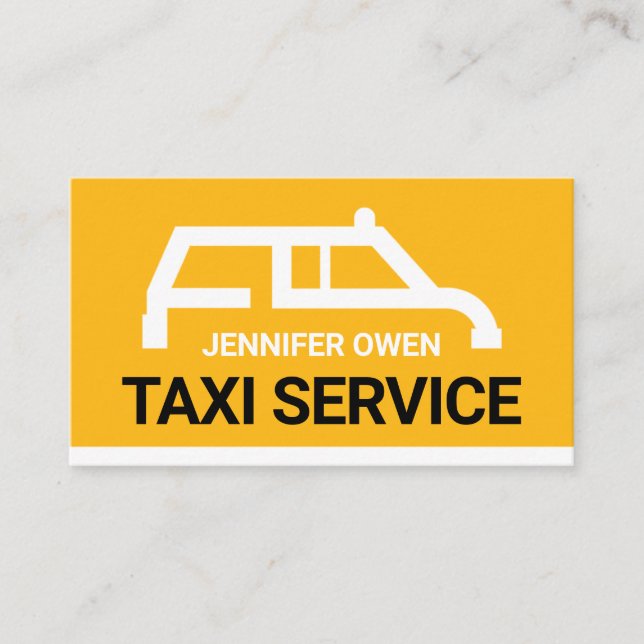 Carte De Visite Simple Yellow Taxi Cab Place Your Name (Devant)