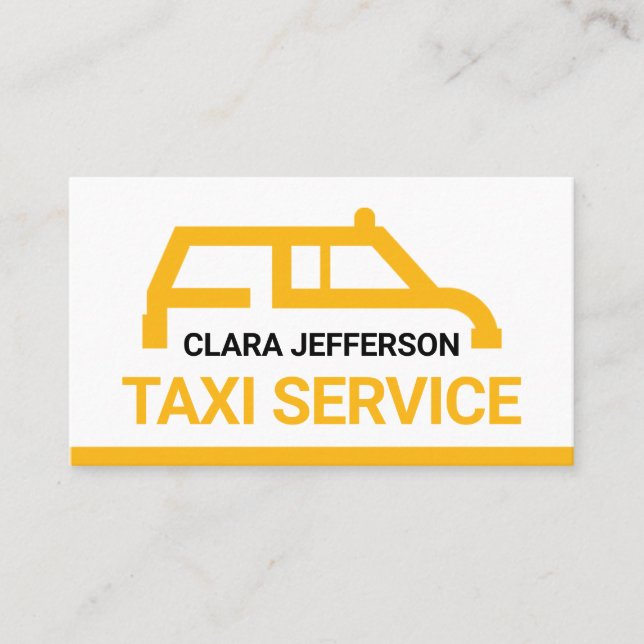 Carte De Visite Simple Yellow Taxi Car Place Your Name (Devant)