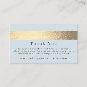 Carte De Visite Simplement Chic Gold Foil Bande Minimaliste Merci