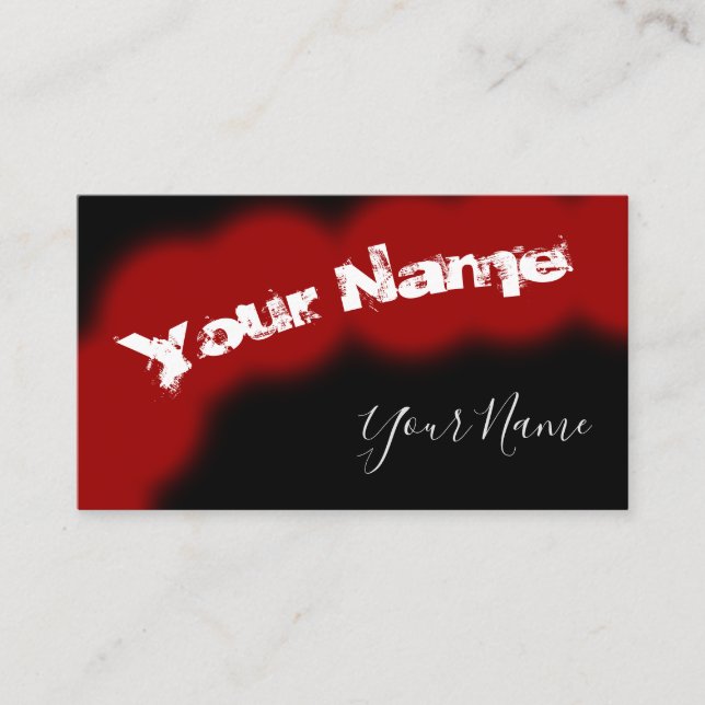 Carte De Visite Simplement grunge bordeaux et lettres noires évane (Devant)