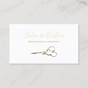 Carte De Visite Simples coiffeurs d'or Scissors Hair Salon