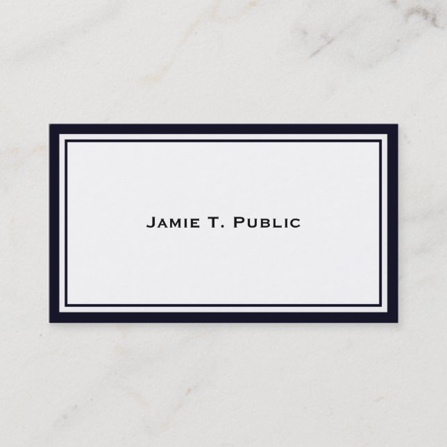 Carte De Visite Simplicité : Cadre bleu et blanc, Arrière - plan b (Devant)