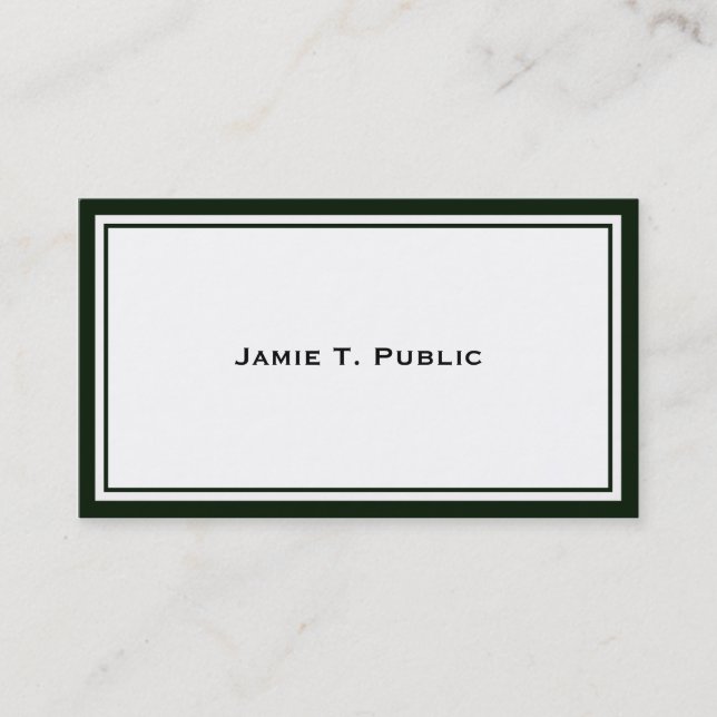 Carte De Visite Simplicité : Cadre vert et blanc, Arrière - plan b (Devant)