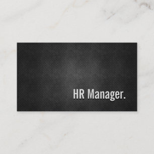 Carte De Visite Simplicité en métal noir du Cool HR Manager