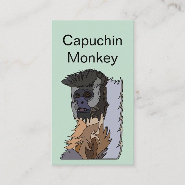 Carte De Visite Singe capucin primate faune (Devant)