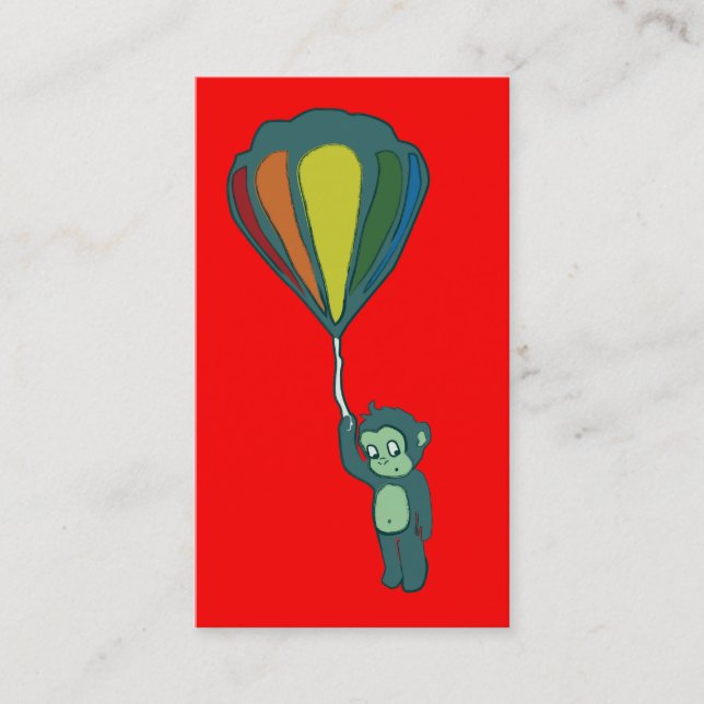 Carte De Visite singe volant : montgolfière (Devant)