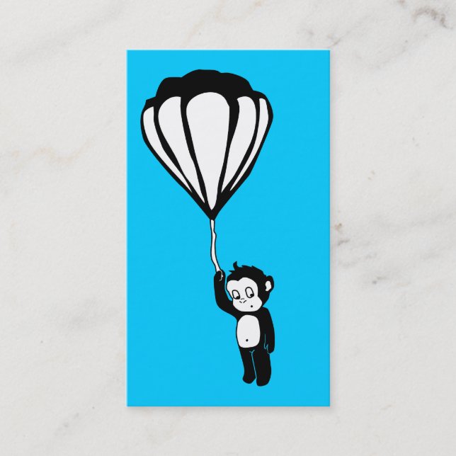 Carte De Visite singe volant : montgolfière (Devant)