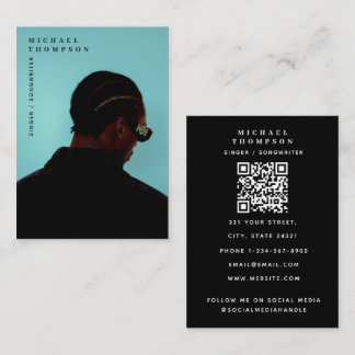 Carte De Visite Singer Musician Photo Performer Model QR Code