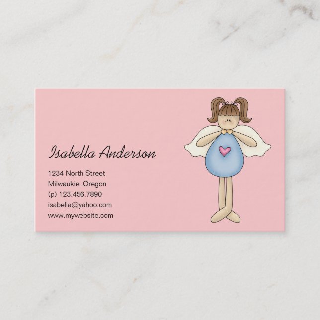 Carte De Visite Singeries d'ange · Ange · Bleu (Devant)