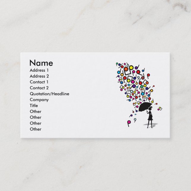 Carte De Visite Singin sous la pluie (Devant)