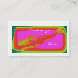Carte De Visite sirène rouge de natation