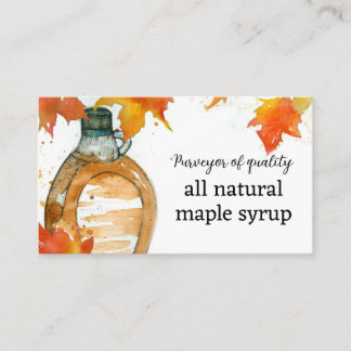 Carte De Visite Sirop D'Érable À Vendre Qualité Tout Naturel