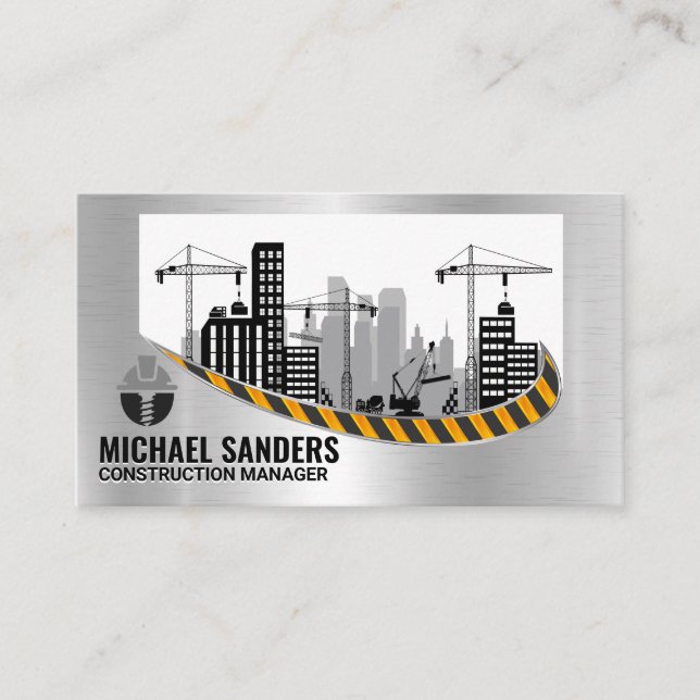 Carte De Visite Site de construction | Ingénieur | Immobilier (Devant)