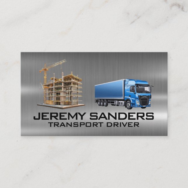 Carte De Visite Site de construction | Services de transport routi (Devant)