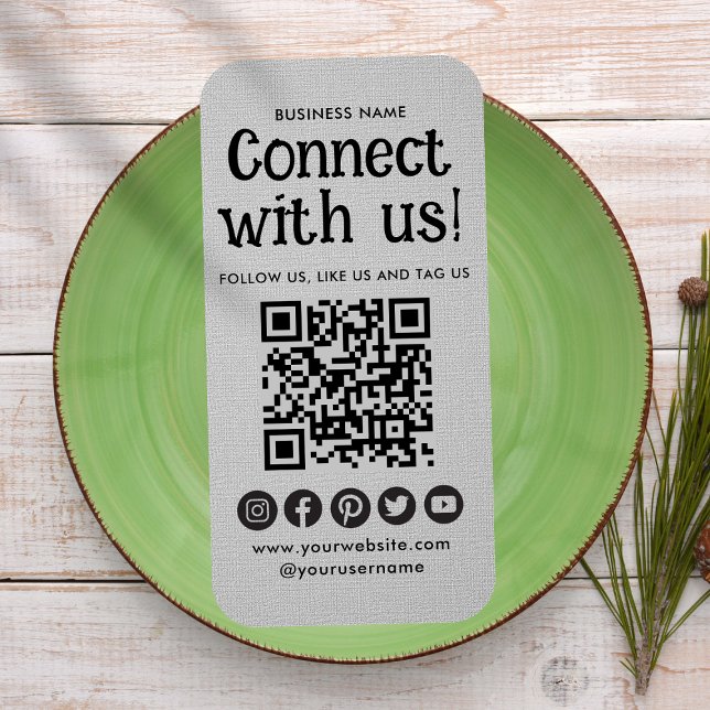 Carte De Visite Site de médias sociaux professionnels Modern Grey (Créateur téléchargé)