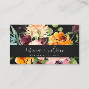 CARTE DE VISITE SITE MARIAGE BLACK YELLOW ORANGE FLORA BUNCH