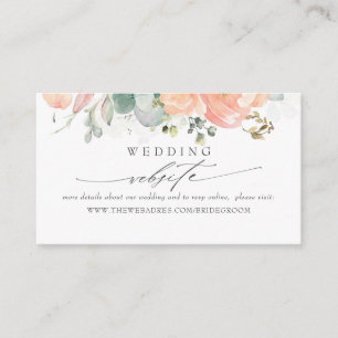 Carte De Visite Site mariage Sage et Peach Foliage