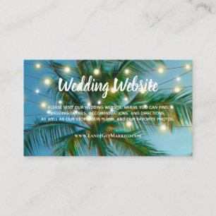 Carte De Visite Site mariage Tropical Beach String Lights Ombre