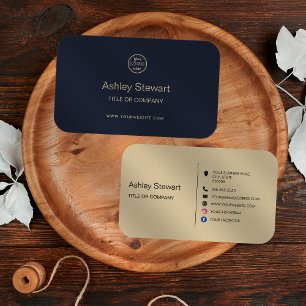 Carte De Visite Site minimaliste de médias sociaux Logo Marine mod