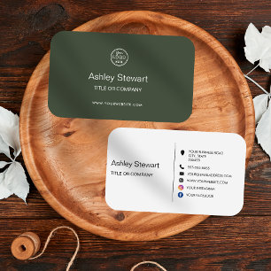 Carte De Visite Site minimaliste de médias sociaux Logo Vert moder